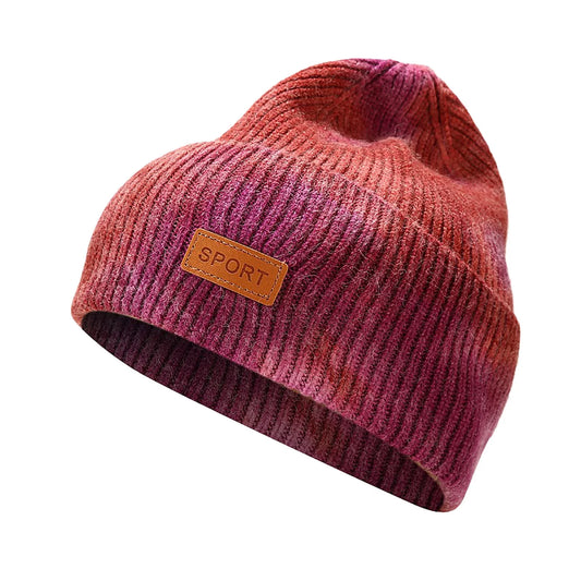 Winter Hats for Men Women Hat Warm Cable Knit Tie Dye Hats Soft Stretch Thick Cute Knitted Cap for Cold Weather Hats